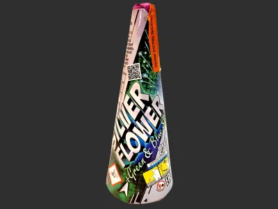 JF93 Silver Flower Green & Blue Stars