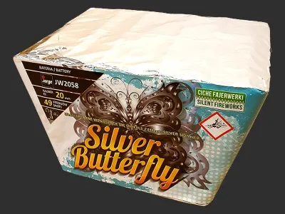 JW2058 Silver butterfly 49st 20mm